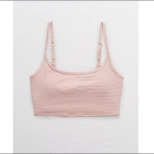 Aerie xo ribbed longline scoop bikini top